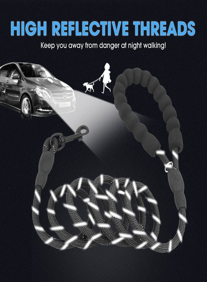 با بِت BAAPET عبوتان من مقود الكلاب بطول 5/6 قدم مع مقبض مبطن مريح وخيوط عاكسة للغاية، مقود للكلاب الصغيرة والمتوسطة والكبيرة (5 أقدام - 1/3 بوصة، أسود + أسود) - Image 5